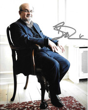 * SALMAN RUSHDIE * signed 8x10 photo * AUTHOR * NOVELIST * COA *