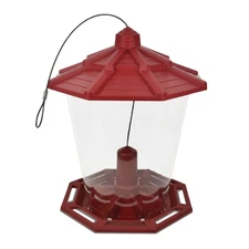  Red Recycled Resin Grand Ecozebo Wild Bird Feeder, Jumbo 10 lb. 1 Pack