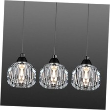 Crystal Chandeliers for Dining Room Lights Fixture Over Table, 3 3 - Pack Black