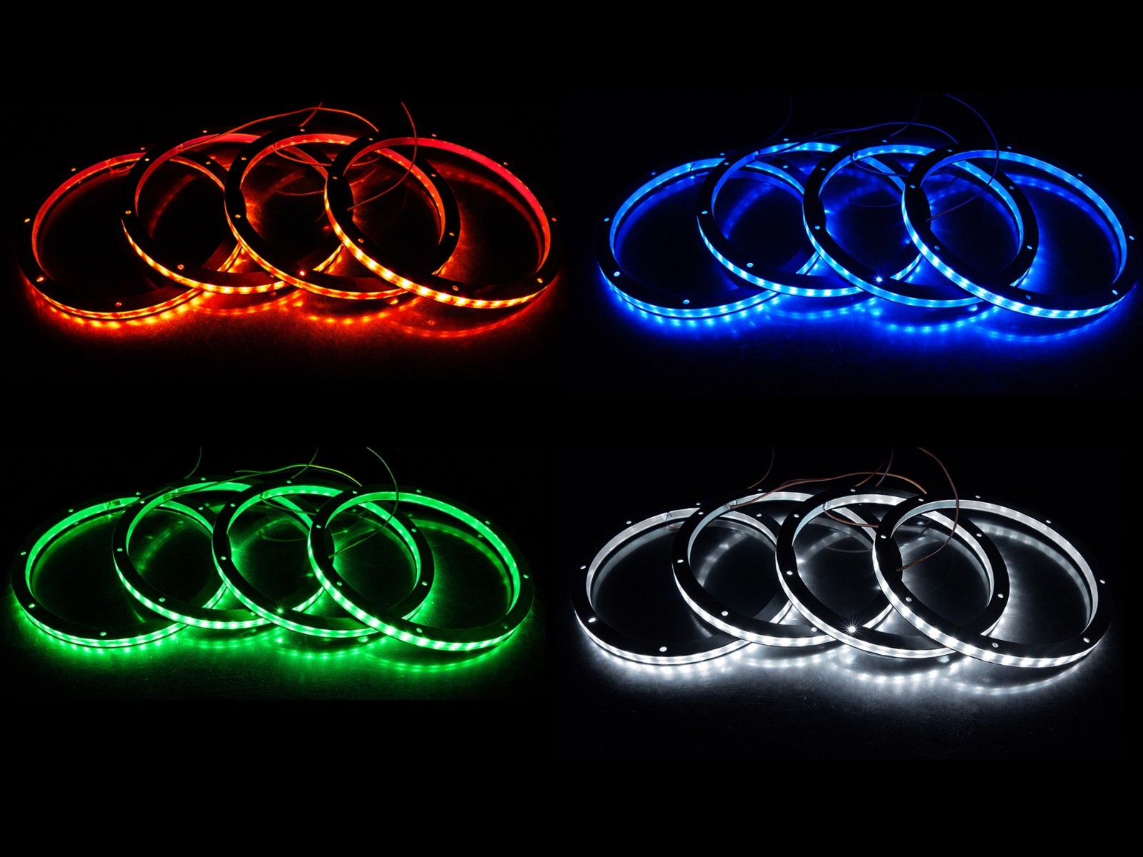 4PCS 8in RGB LED Car Speaker Ring Lights Bluetooth Remote Music Sync Waterproof
