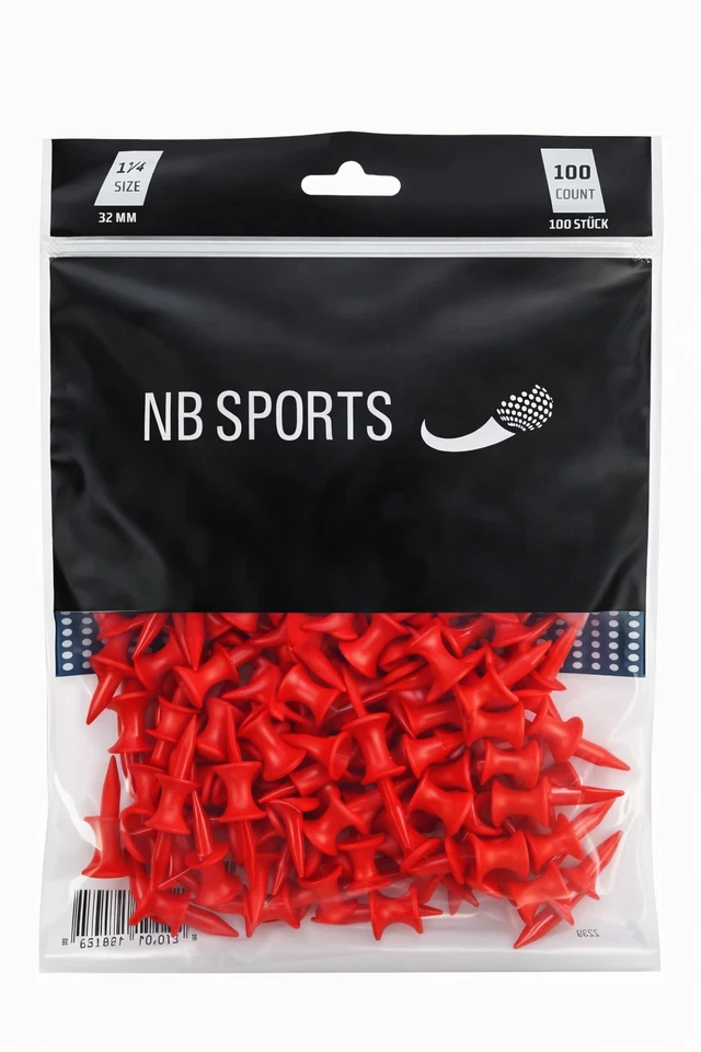 Golf Tees Kunststoff 32mm Step Tee Golftees Abschlag Tee Abschlagstift kurz rot - Bild 3 von 4