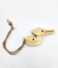 Vintage Baby Blanket Stork Clip Pacifier Holder 1940s Beige Pre-Loved