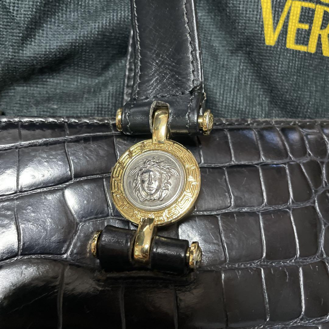 GIANNI VERSACE couture メデューサ　ボストンバック　黒 GIANNI VERSACE Shoulder Bag Black Leather Medusa Head