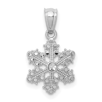 14k White Gold Snowflake Pendant 0.48gm L-18 mm, W-10 mm