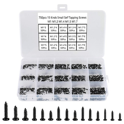 #ad 750pcs Black Tiny Screws for Electronics M1 M1.2 M1.4 M1.5 M1.7 Very Sma... $11.98