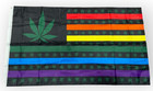 🍉 4/20 420 MARIJUANA RAINBOW/ BLACK PRIDE POLYESTER AMERICAN FLAG 60"x36" EUC — photo 1
