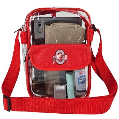 Storm Duds Ohio State University Crossbody Clear Bag Convenient & Compact Hands-