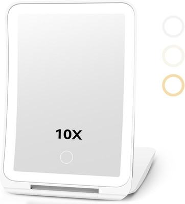FATBEE 10X Magnification Rechargeable Makeup Mirror for Travel, Makeup Mirror wi
