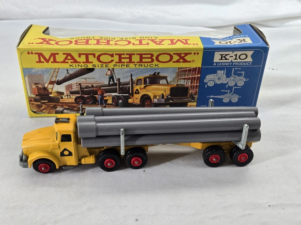 VINTAGE MATCHBOX KING SIZE K -10 PIPE TRUCK With Original Box - Image 4 of 4