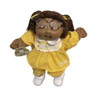 1985 Cabbage Patch Kids, Brown Hair/Eyes, African AF, OK, Yellow Dress/Bloomer