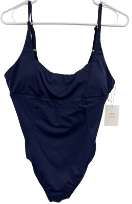 Andie Swim Size Large  The Havana One PIece Suit Navy Blue 