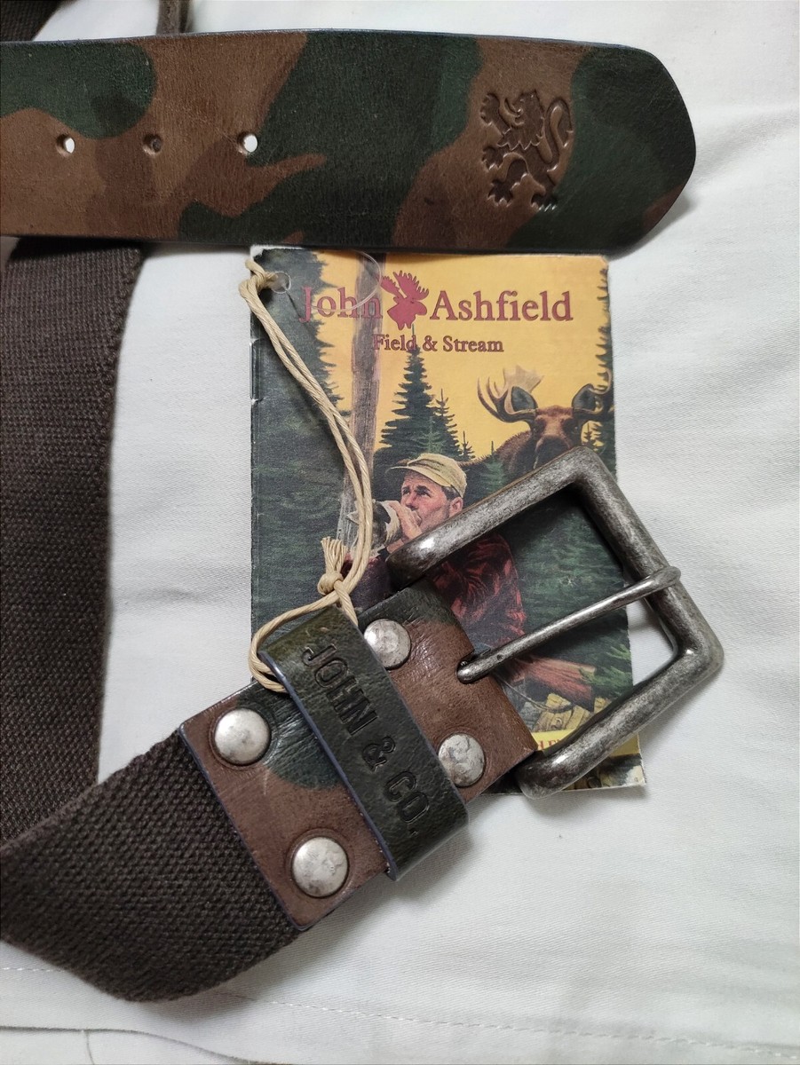 Cintura Uomo Donna Unisex Vera Pelle E Tessuto John Ashfield