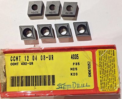 SANDVIK Carbide Inserts -CCMT 12 04 08-UR 4035 P35 M25 K20 - Qty. 7 - New 