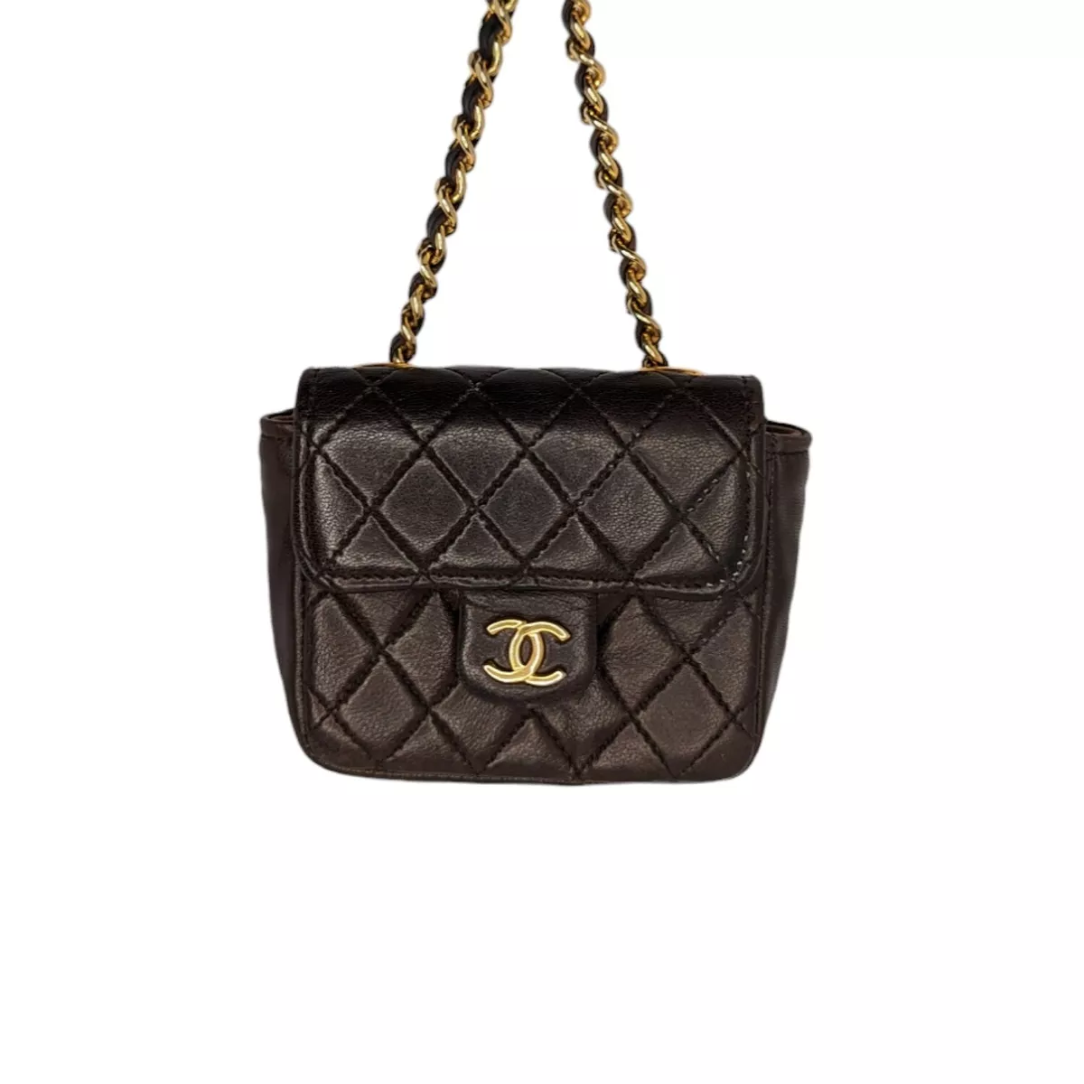 Vintage Chanel Classic Charm Flap Bag with CC Chain Belt