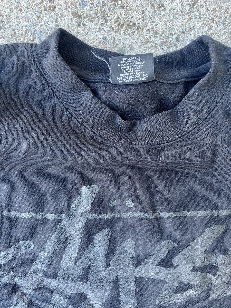 Stussy World Tour Crew Mens Size Small Black On Black Stussy World Tour Crew Mens Size Small Black On Black