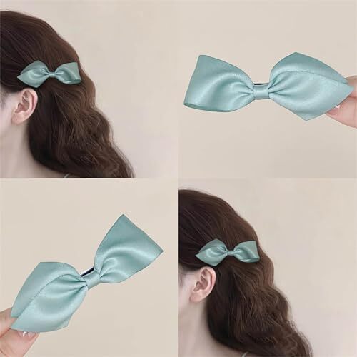 Vintage Bow Hair Clips Silk Bow Knot Hair Clip Barrette Small Satin Bow Hair ... - Picture 7 of 7