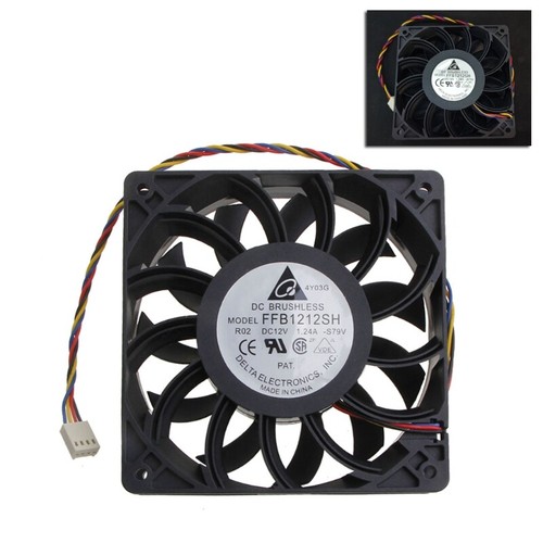 Ball Bearing Silent Fan FFB1212SH 12cm for DC 12V 1.24A 3700RPM for CPU Server