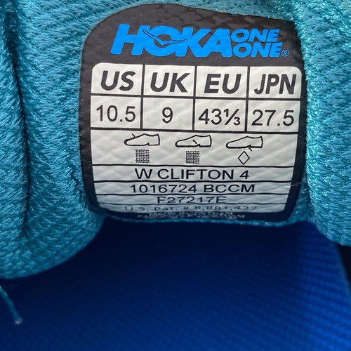 Zapatillas deportivas Hoka One One Clifton 4 para mujer talla US 10,5 verde azulado/rosa - Imagen 12 de 12