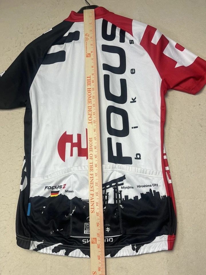 Camiseta deportiva de ciclismo Shimano para hombre ligera blanca roja talla grande con cremallera Foto 4 de 4