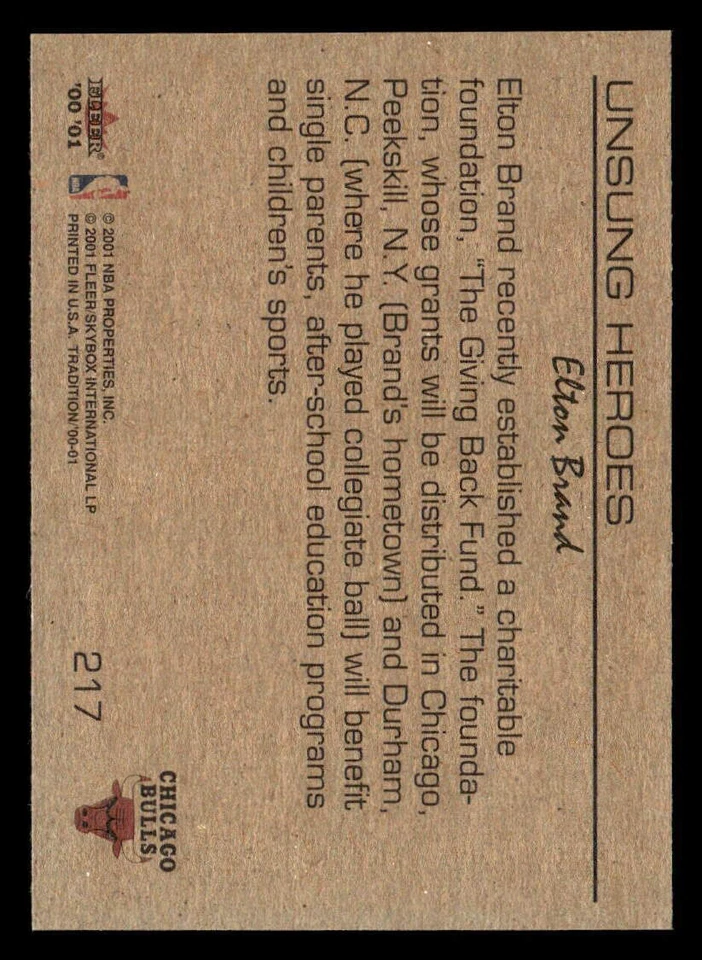 2000-01 Fleer Tradition #217 Elton Brand - Image 2 of 2
