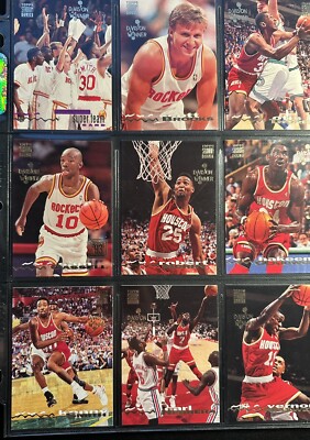 1993-94 Stadium Club Super Team Division Winner Houston Rockets 11 card set