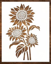 Large Sunflower Stencil for Painting 12x15 Inches -Reusable Sun Flower Stenci...