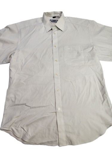 Giorgio Armani Long Sleeve Button Up Shirt White Striped Mens Size 18 - Picture 6 of 11