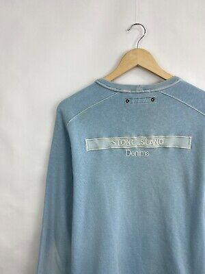 Vintage 90s Stone Island Denim Sweatshirt Y2K Rare Retro Vintage 90s Stone Island Denim Sweatshirt Y2K Rare Retro