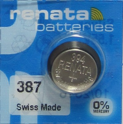 Button Cell Type 387S 387 With Spacer Ring Battery Renata 15 Pcs