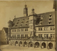 Germany, Rothenburg, Rathaus, Tauber Bayern Vintage Albumen Print Album Print