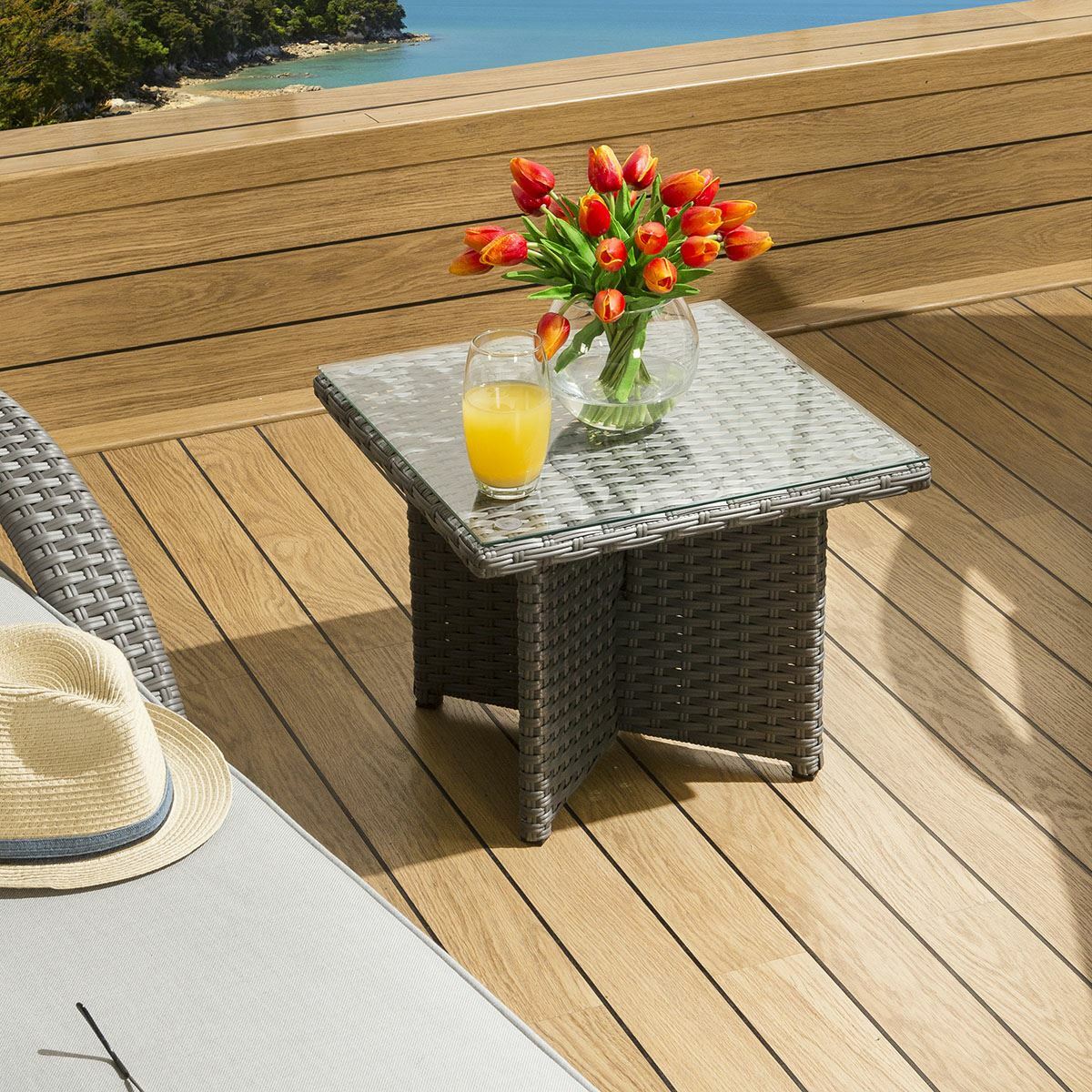 Camping Table Wicker Side Table Outdoor Set Of Wicker End Table