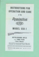 Remington Model 550-1 Factory Owners Instruction Reproduction