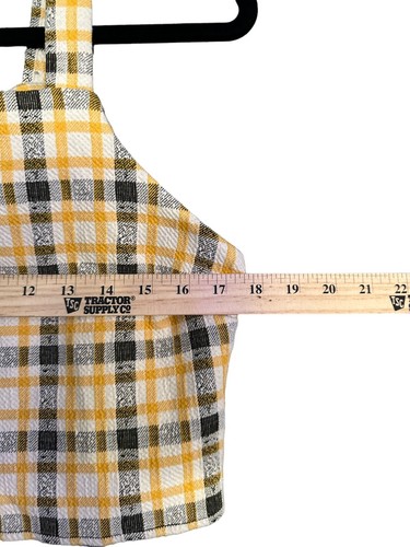 Project 28 NYC Size XL Yellow Checkered Plaid Square Neck Party Crop Top - Picture 8 of 8