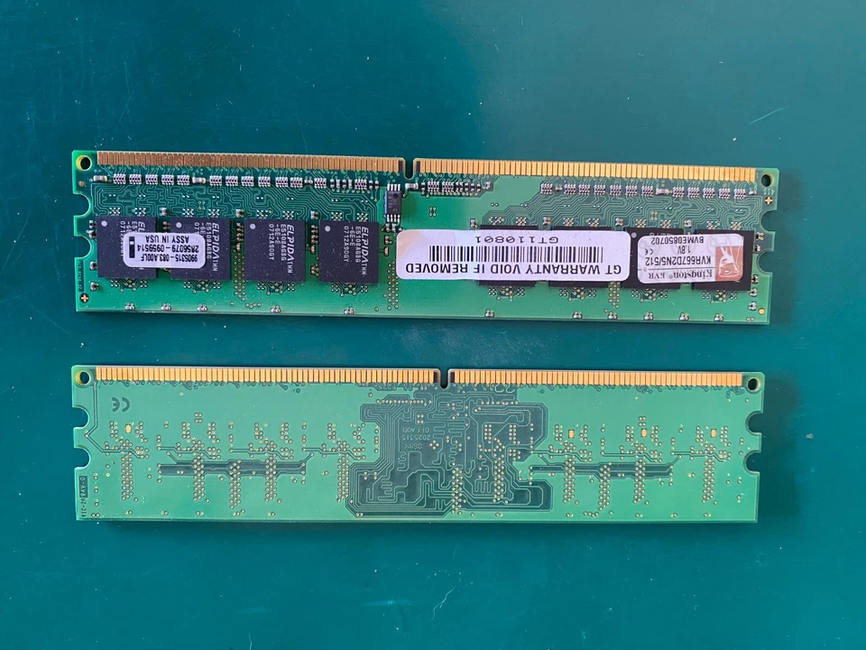 (2pcs) KVR667D2N5/512 KINGSTON 512MB DDR  PC-2100 266Mhz Memory 1G total 200PIN - Image 2 of 2