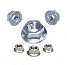 Sechskantmuttern mit Flansch DIN 6923 Sperrzahnmuttern Edelstahl  M 3 bis M 12 