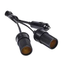 Lighter Plug Socket "Y" Extension SPLITTER Cable Cord 2 Dual Power Outlets
