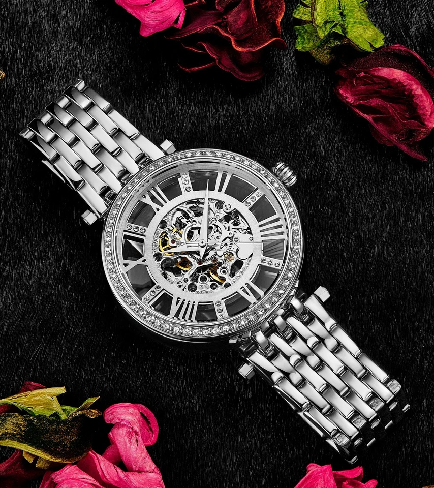 Reloj pulsera Stuhrling para mujer cuerda automática 38 mm acero inoxidable eslabones Foto 3 de 4