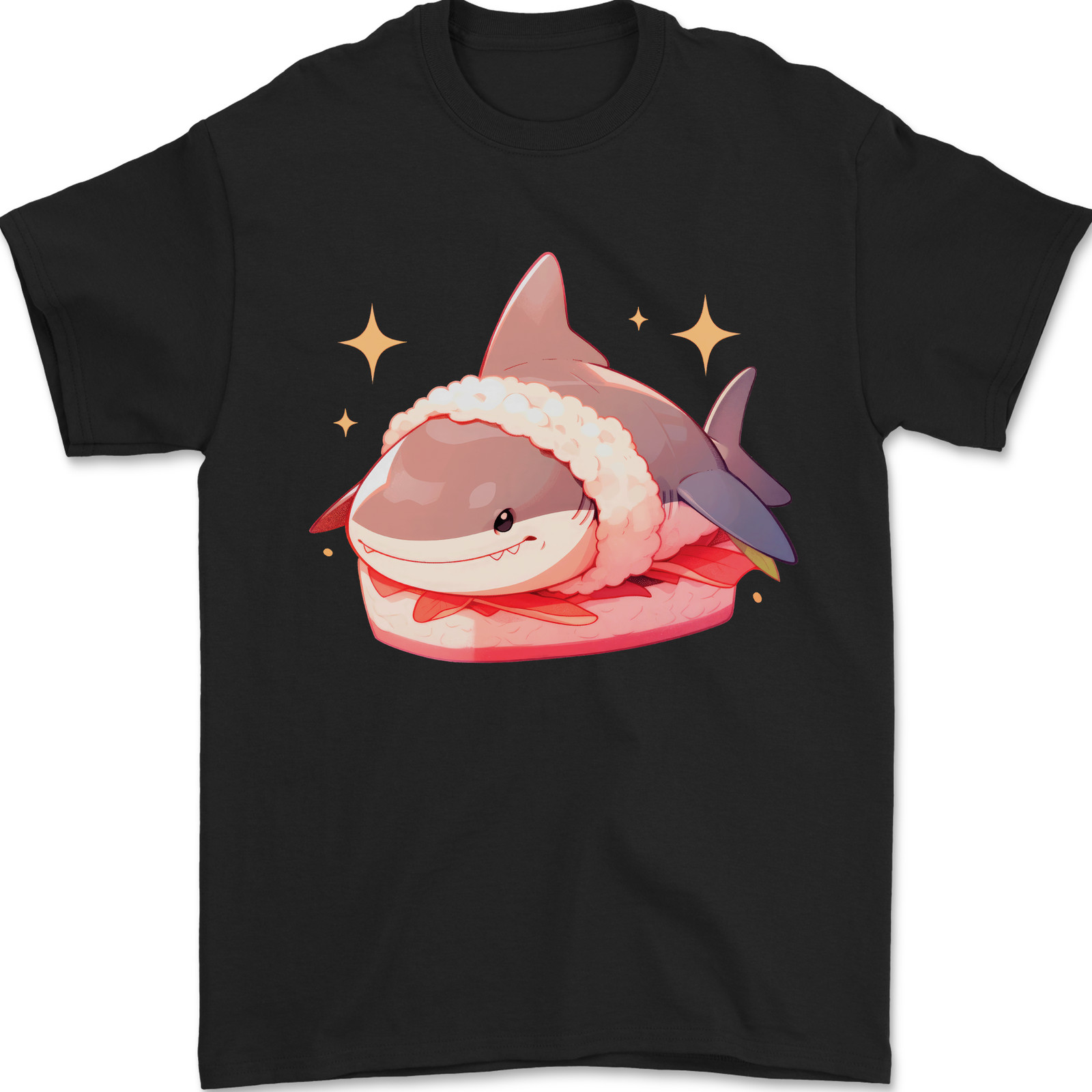 Shark Sushi Hombre Camiseta 100% Algodón