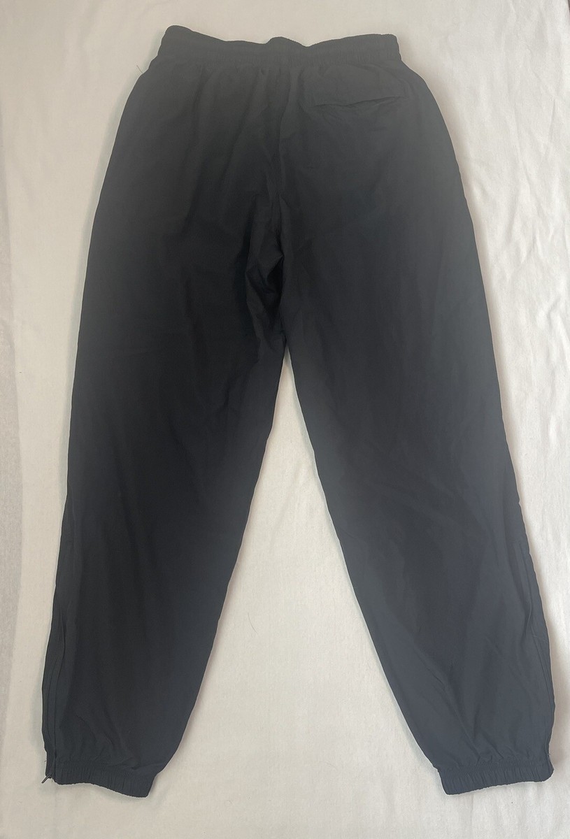 Vintage Y2K Nike Track Pants Mens Medium Black Lined Red Swoosh