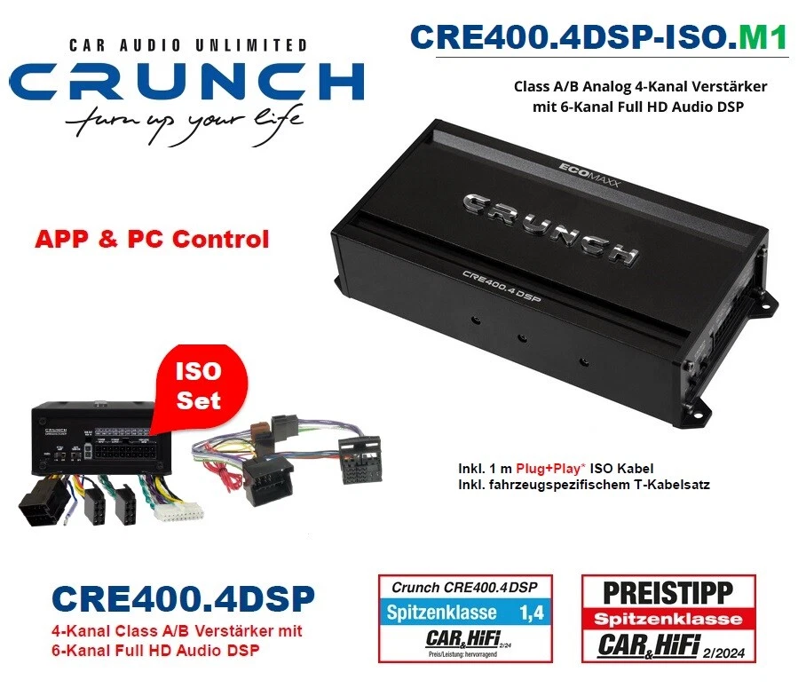 Amplificateur DSP Crunch CRE400.4DSP-ISO.M1 compatible avec VW Tiguan 5N 2008... - Photo 1/4