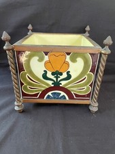NORICA - Johann von Schwarz Nuremberg CACHEPOT cerámica esmaltada alrededor de 1900