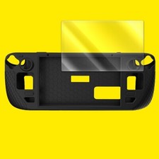 2in1 Kit Clear Screen Protector Soft Silicone Protective Case f Steam Deck 7"