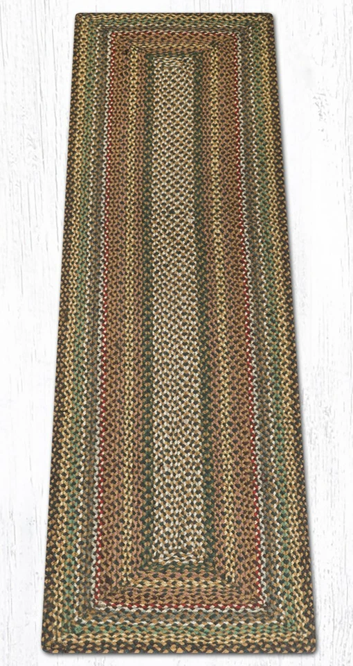 Alfombra oblonga rectangular de yute trenzado. Alfombras de tierra. VERDE ABETO, BORGOÑA. 8 tallas Foto 3 de 4