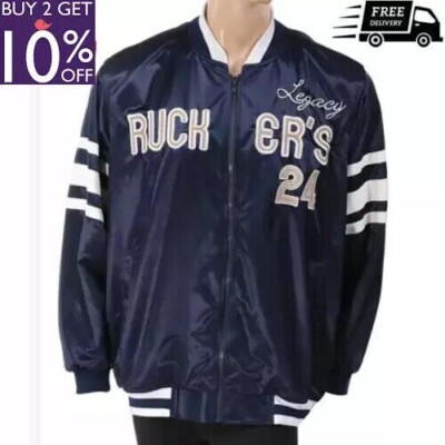 Mens Denzel Washington Man on Fire Legacy Ruckers 24 John W. Creasy Satin Jacket