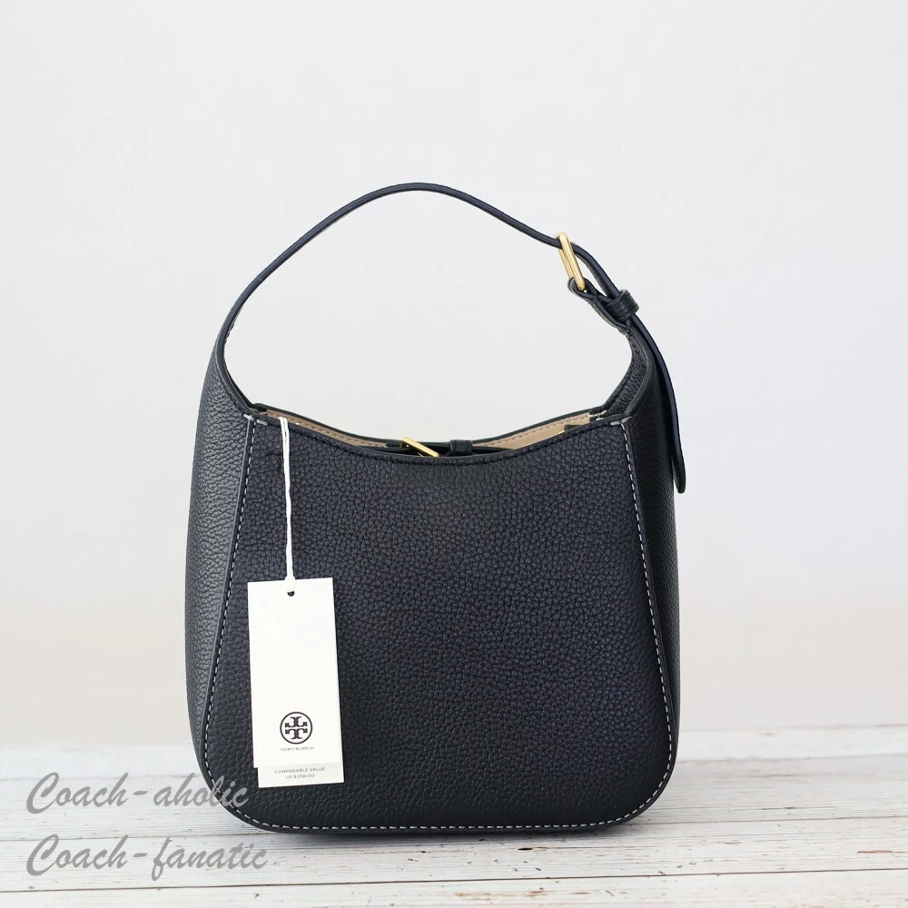 Borsa a tracolla Tory Burch Thea nuova con etichette in pelle nera