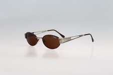 Egizia 1 018, Vintage 90s antique silver and tortoise small oval sunglasses NOS