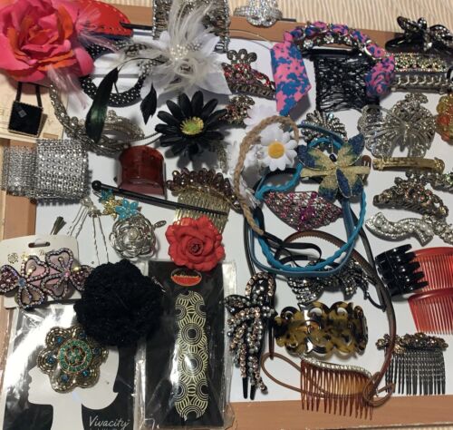75 Vtg To Mod Hair Accessory Comb Barrette Claw Clip Pin Rhinestone Accessories - Picture 4 of 7