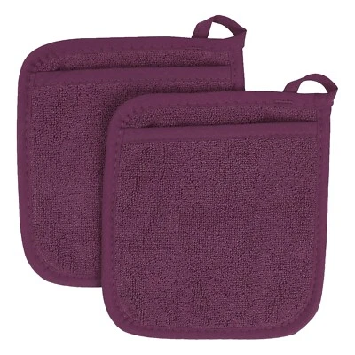 RITZ Terry Pocket Mitt Potholders Set of 2 | Heat-Resistant Kitchen Mitts
