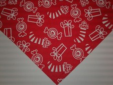 Dog Bandana/Scarf, Tie On, Christmas, Red, Candy, M