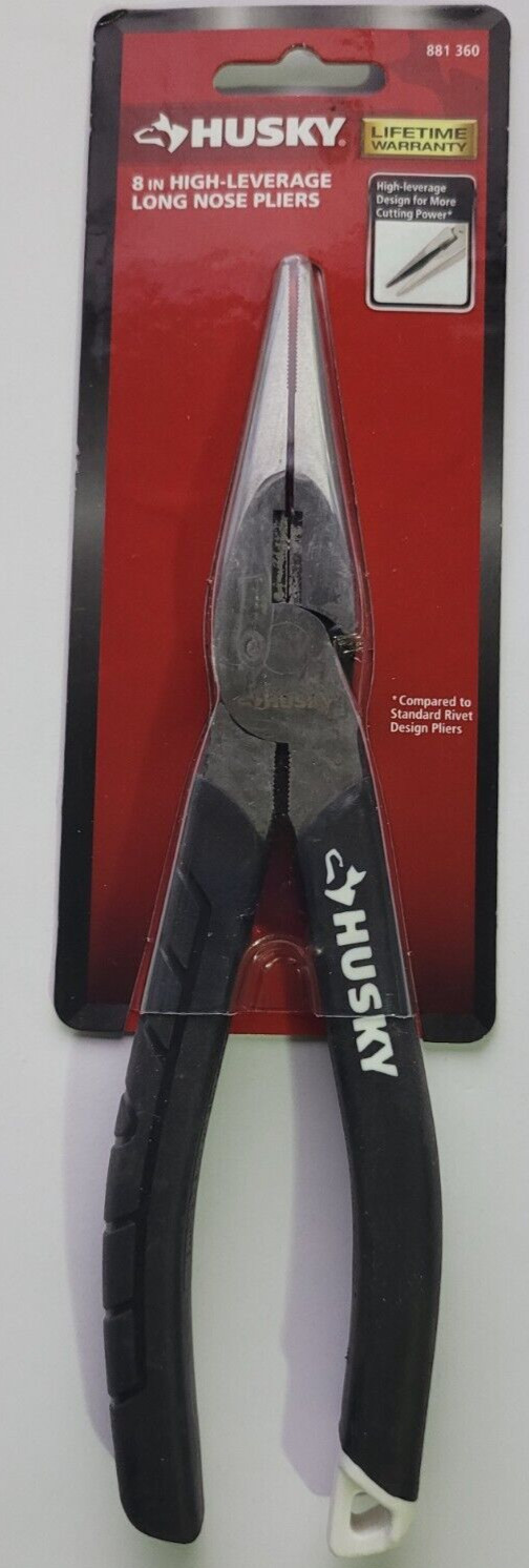 Husky 8 in. Long Nose Pliers Model #48059 New Free Shipping